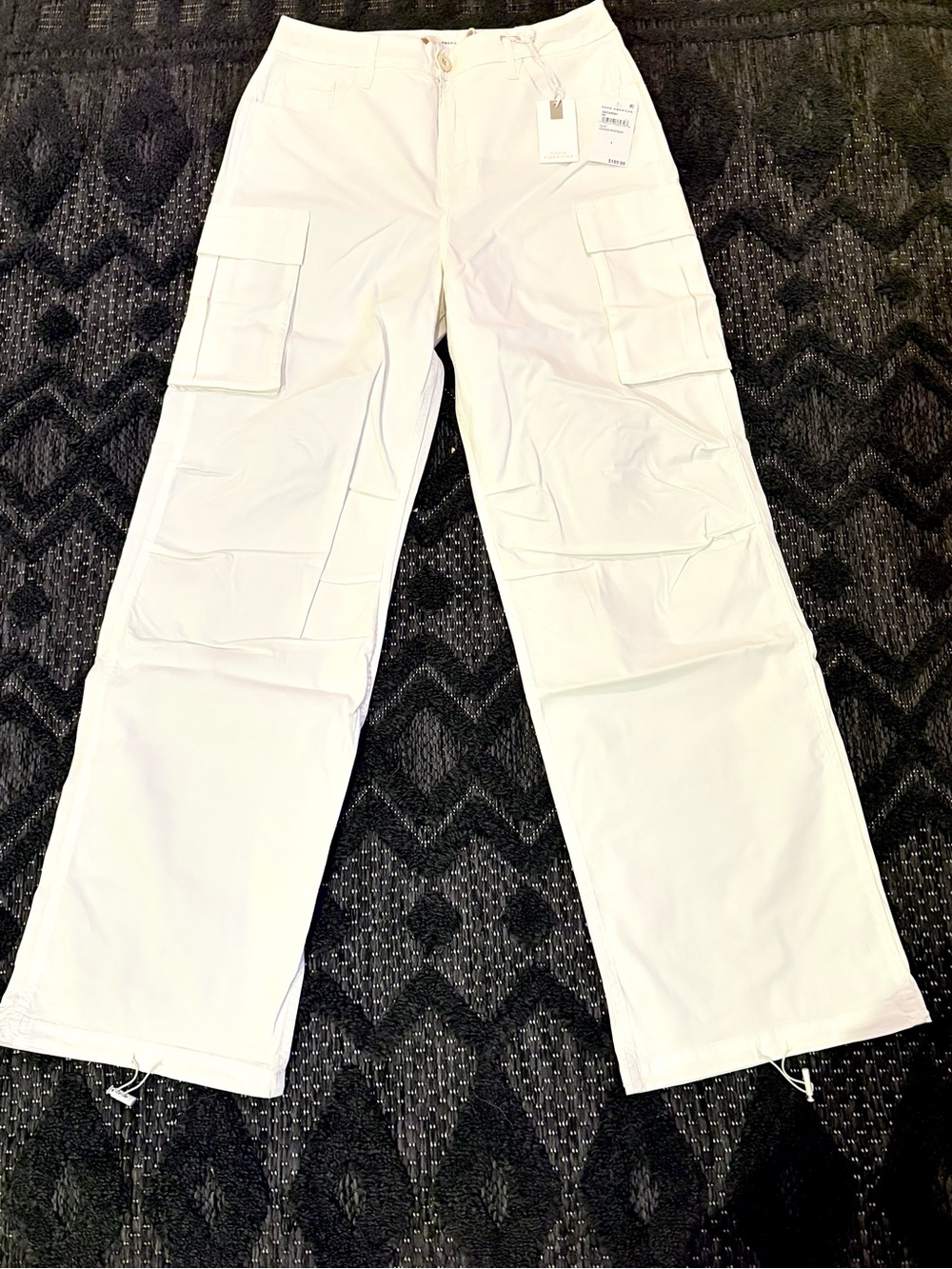 NWT Good American White Baggy Cargo Pants - Picture 7 of 13
